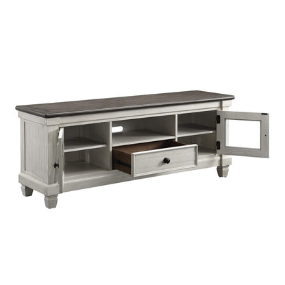 Lexicon Saratoga TV Stand, Rosy Brown/Antique White