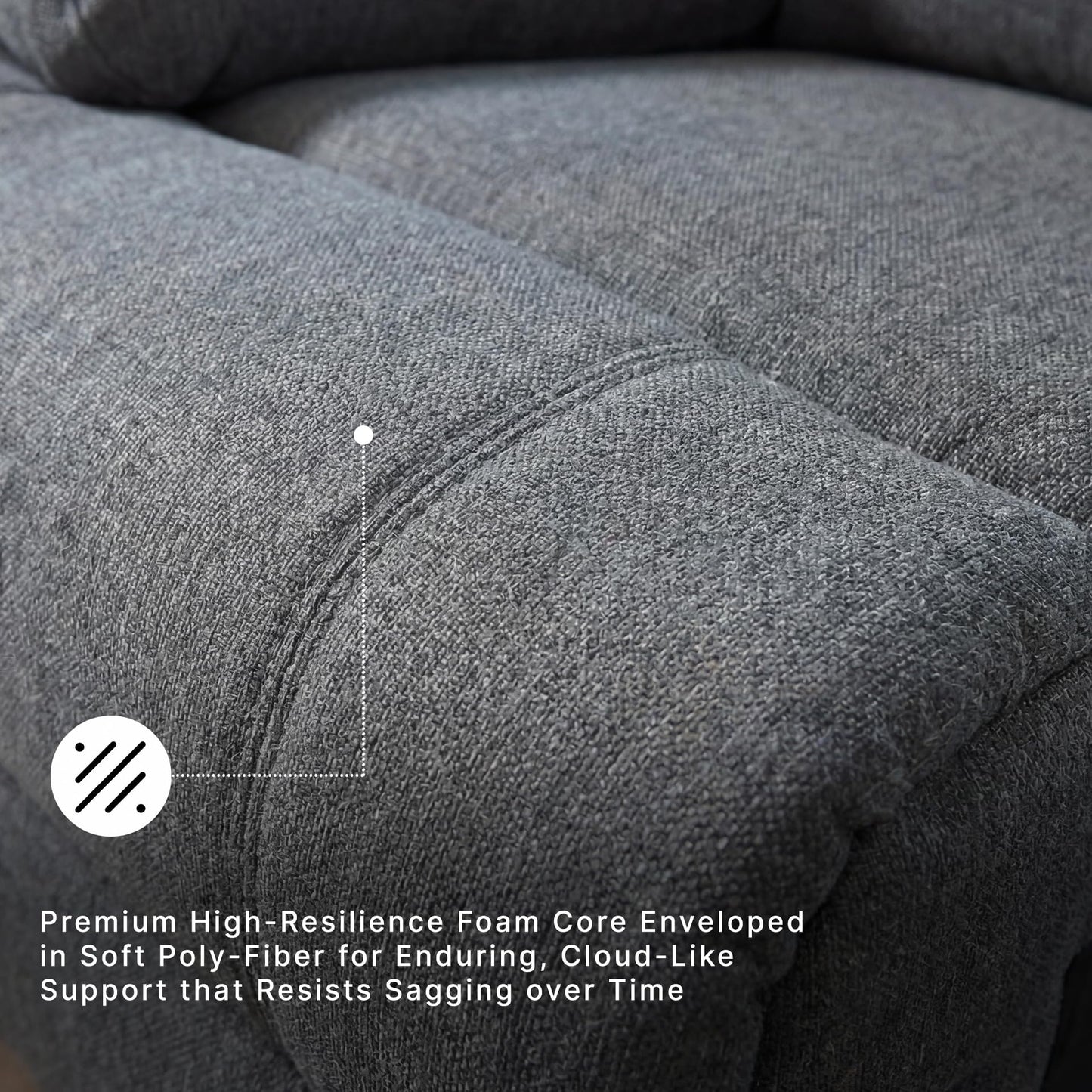 Signature Design by Ashley Yarrow Lane Classic Chenille Manual Pull Tab Reclining Loveseat, Gray