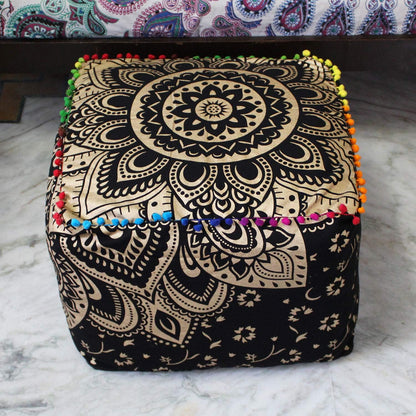 22X22X14 inches, CRAFT KALA Mandala Meditation Floor Pillows Cover Square Pillow Seating Hippie Decorative Adults