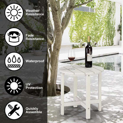 Volowoo 2 Beach Outdoor Side Table with Layer Storage, Plastic Waterproof and UV Resistant HDPE Adirondack Coffee End