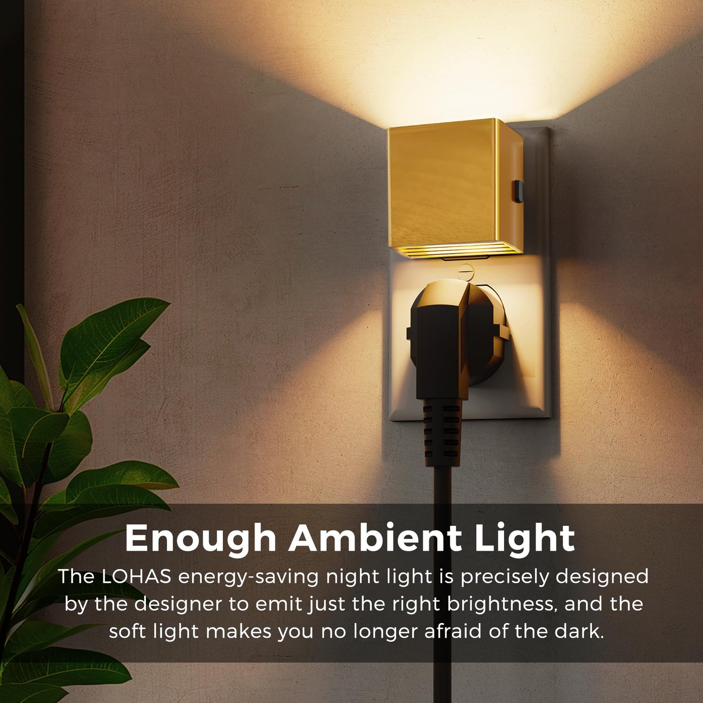 L LOHAS LED Night Lights Plug into Wall,[2-Pack] Plug in Night Light with Dusk to Dawn Sensor,Brightness Adjustable,3000K Warm White,Dimmable Nightlight for Adults Bathroom Hallway Kitchen