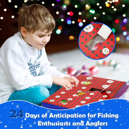 Fishing Advent Calendar 2025 for Teen Boys Adult Fisher Men Fishing Lures Advent Calendar 2025 for Christmas Countdown Adv ent Fishing Gear Cale ndar 2025 Christmas Gifts for Teens Men