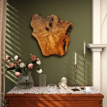 WELLAND Cedar Wood Wall decoration Ornaments, Hanging Decoration, irregular shape décor for Home, Living Room, Bedroom
