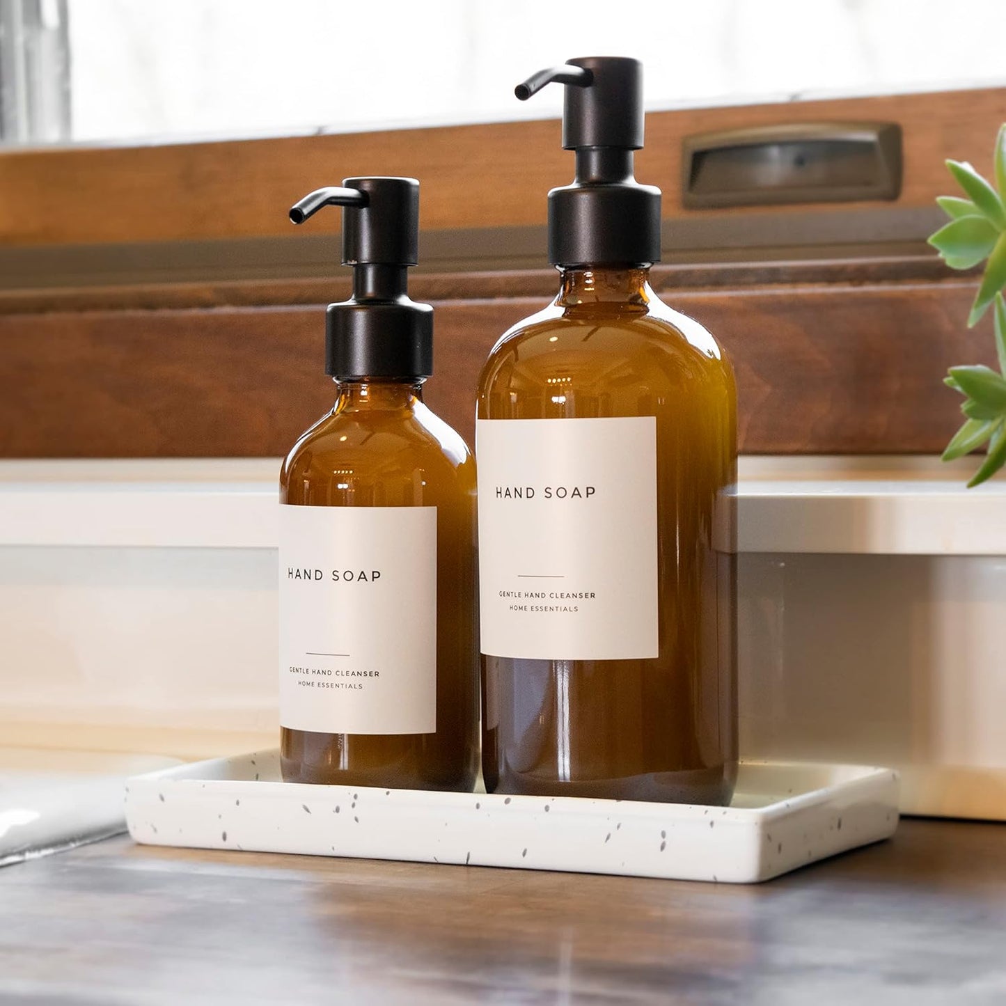 Clean-Modern White Bathroom Labels, Laundry & Cleaning Labels by Paper & Pear, Set of 36 Waterproof Labels