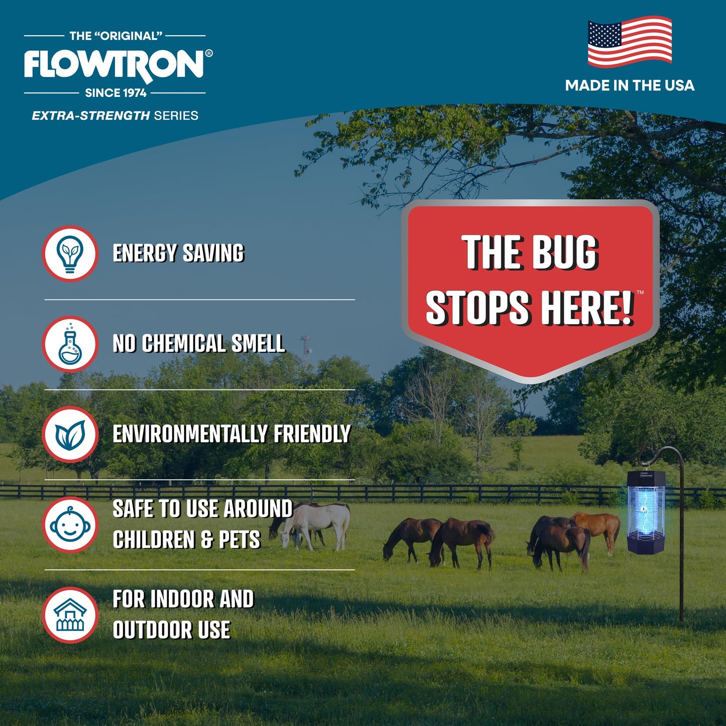 Flowtron Indoor/Outdoor Fly Control, 2000 sq.ft Indoor & 2 Acre Outdoor Insect Control with Dual Lure Method, 120W UV Light & Fly Sex Lure/Octenol for Flies and Mosquitoes, UL Certified