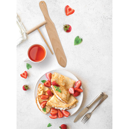 Mrs. Anderson’s Baking Crepe Spreader and Spatula Set, Romanian Beechwood, 2-Piece Set