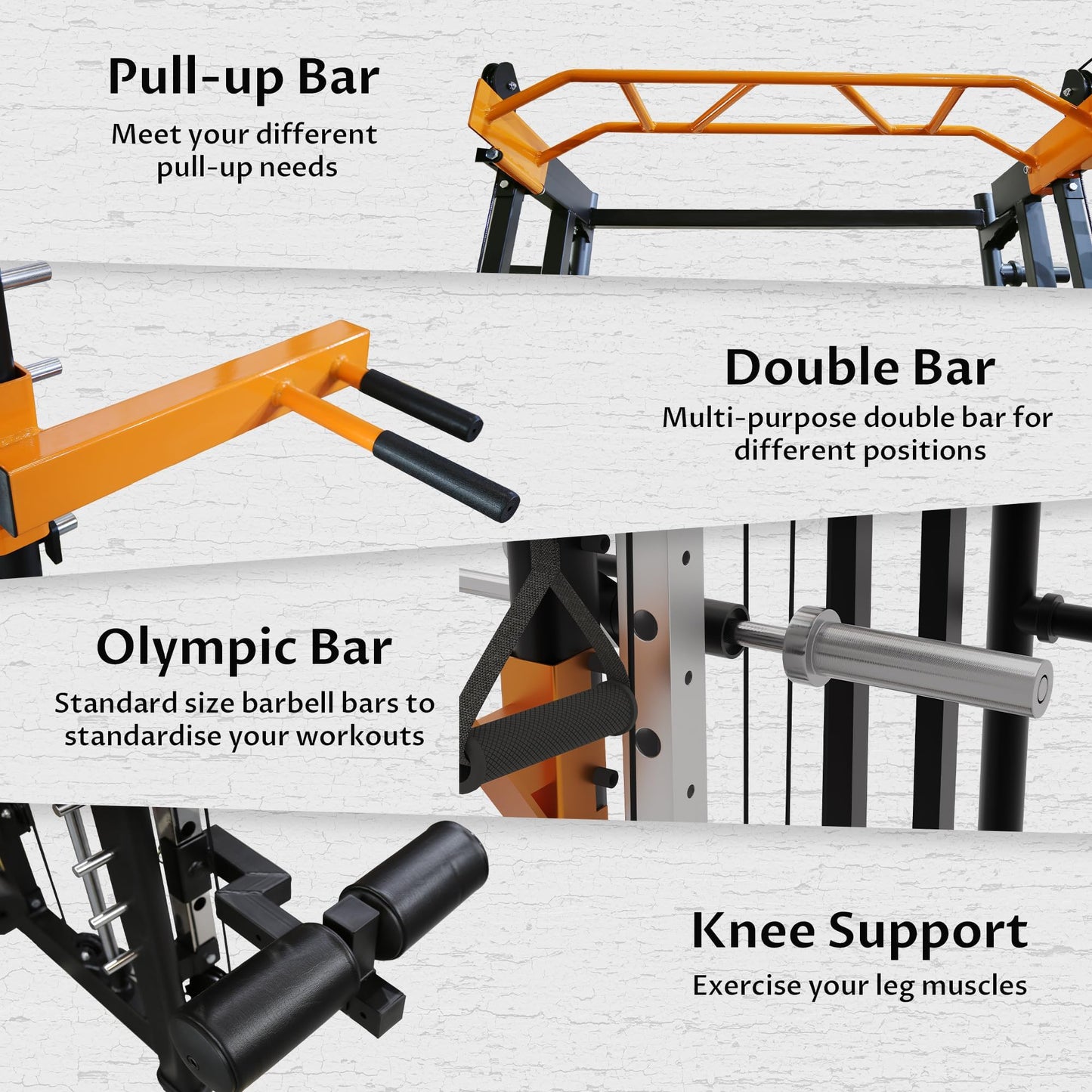 Fitvids All-in-One Power Cage with Pulley Cable Crossover System, Squat Rack, Leg Extension & Curl – Multi-Functional Home Gym Strength Training Equipment