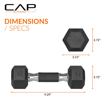 CAP Barbell Coated Dumbbell Weight | Multiple Options Pairs & Sets