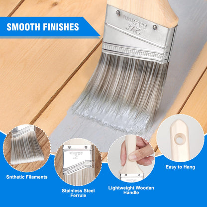Rhibak Paint Roller Kit, Paint Brushes and 4 Inch Foam Small Paint Roller Set, All in One Paint Tools for Professional or Home Owners for Professional Painting Results