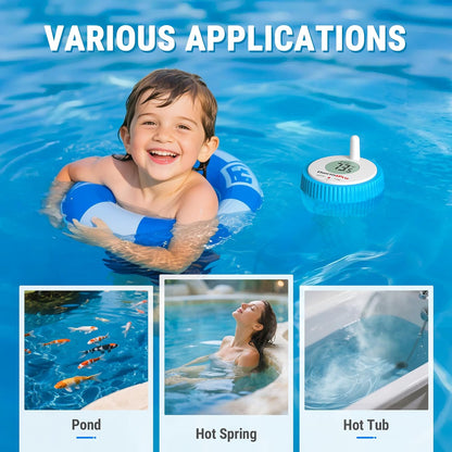 ThermoPro Waterproof Wireless Pool Thermometer Easy Read, Digital Pool Thermometer Floating for Swimming Pool, Upgraded IPX8 Water Temperature Monitor for Hot Tub, Cold Plunge, Ice Bath, Pond