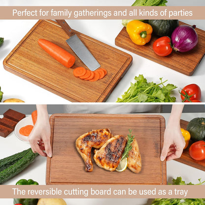 15.8 11 Inch Solid Teak Wood Cutting Board One Piece Non Glued Large Thick Crack Resistant Wooden Chopping Board