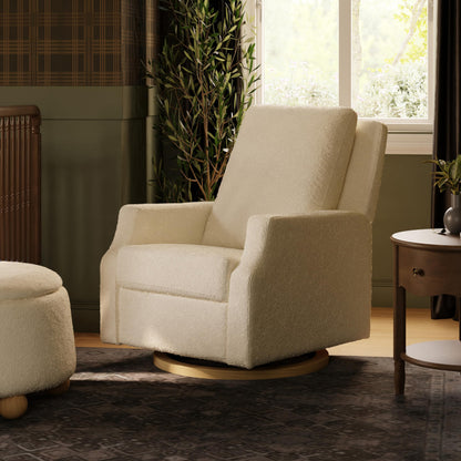 Namesake Crewe Glider Recliner Nursery Chair - GREENGUARD Gold & Certi-PUR US Certified Rocker Recliner - Glider Rocking Chair for Nursery & Living Room - Electronic, 270° Swivel, Ivory Boucle