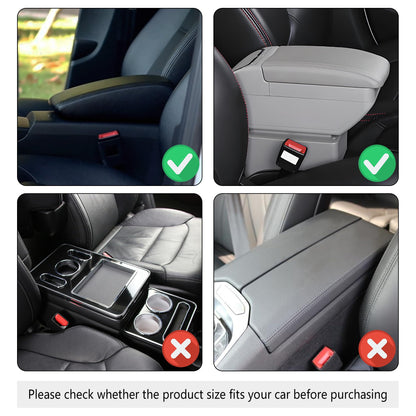 Upgraded Car Center Console Cover,Microfiber Leather Car Armrest Cover Cushion with 2 Storage Bags,Universal Car Armrest Storage Box Car Interior Accessories for Most Vehicles (Turquoise)