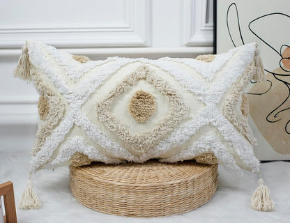 14 24,Cotton NUYECY Modern Long Lumbar Throw Pillow Cover x and Linen Tufted Decorative Boho Long Lumbar Pillow Case