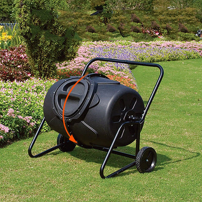 Electric Compost Bin Compost Tumbler Bin with Wheels and Handle, Mobile Heavy Duty Rotating Outdoor Organic Compost Bin Tumbling Mixer Composter for Kitchen Waste & Garden Clippings, Large 190L/50 Gal