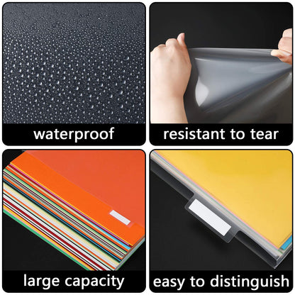 40 Set 12 x 12 Scrapbook Paper Storage Organizer Clear Top Loading Files Plastic Holder with Customizable Tabs for Holding Vinyl Paper Scrapbook Photos