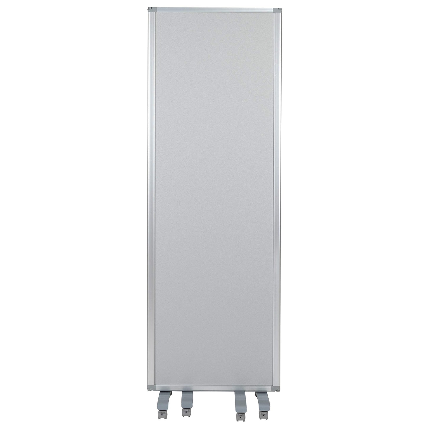 Flash Furniture Raisley 3-Section Mobile Magnetic Whiteboard and Cloth Partition, Rolling Dry Erase Board Room Divider, 72"H x 24"W
