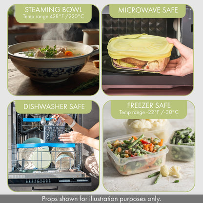Reusable Silicone Stretchable Lids – 6‐Piece Multicolor Food Covers for Bowls, Cups & Containers – Airtight, Leak‑Proof, BPA‑Free, Microwave/Dishwasher/Freezer Safe – Green Hearth