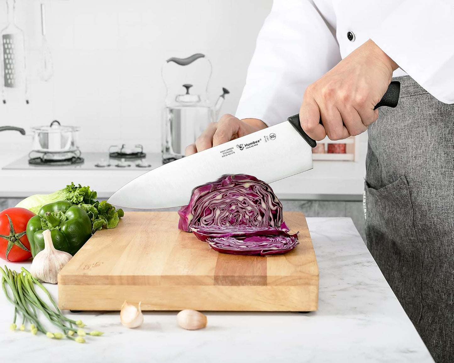 Cuisine Pro 12-Inch Chef Knife, NSF Certified High Carbon Stainless Steel Blade, Ergonomic Handle