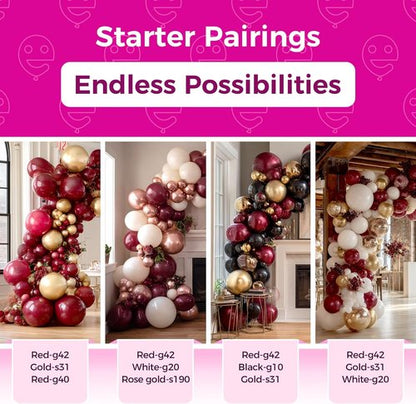Bezente Burgundy Latex Party Balloons - 150 Pack of 5-Inch Dark Ruby Matte Balloons for Festive Celebrations