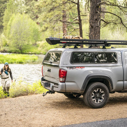 Yakima Rooftop Fly Rod Carrier, Adjustable Length Holder for up to 4 Fly Fishing Poles up to 10 Ft Long – Felt Padding, Reel Box & Tubes for Secure Gear Storage, DoubleHaul