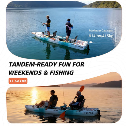 Modular Middle Extension Section-with Adjustable Height Seat, Converts Single to Tandem Fishing Kayak, Compatible with 110in Modular Sit-on-Top Kayak (2-Person Kayak-Only Middle Section)