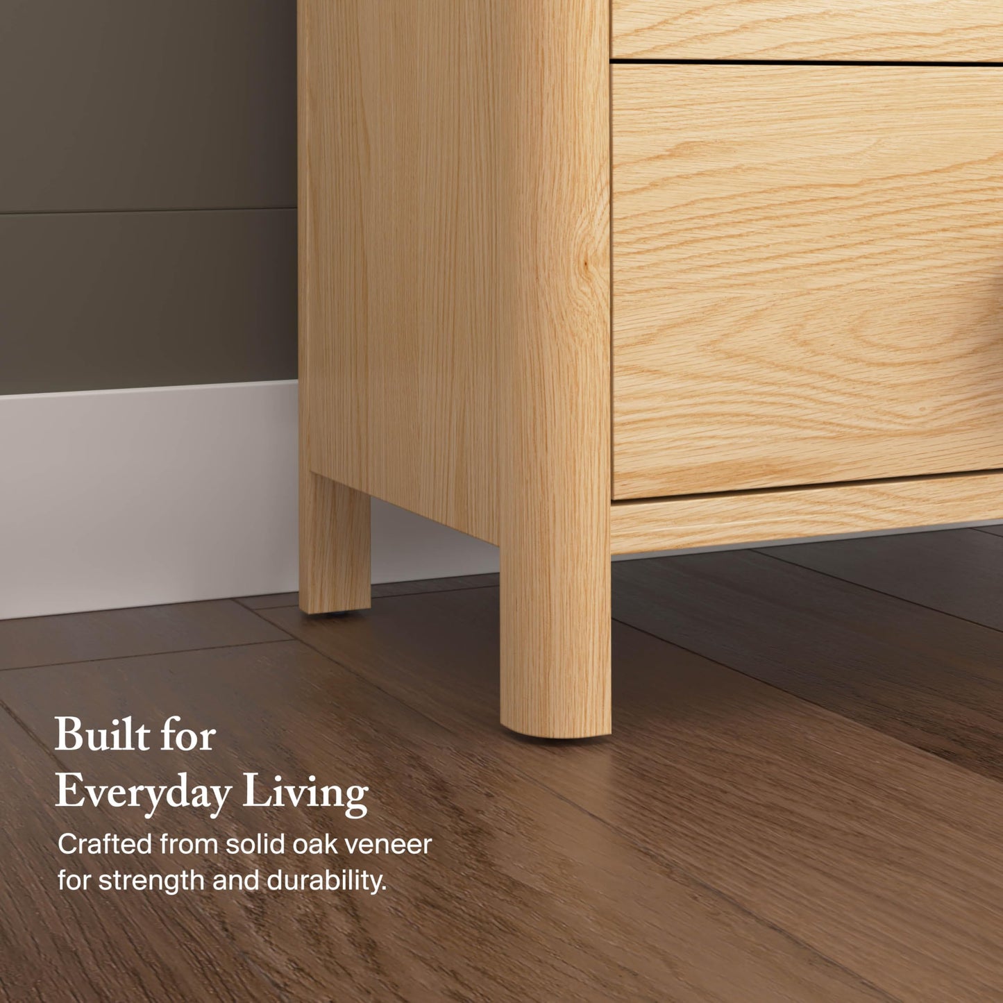 Bush Home Vera 3 Drawer Dresser, Bedroom Storage Furniture, Vera Collection, Natural White Oak