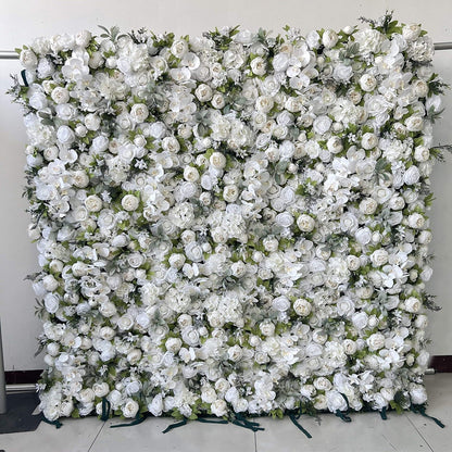 Extra Large Artificial Flower Wall Backdrop Panels,Rose Eucalyptus Handmade Romantic Large Fabric-Based 3D Simulated Flower Wall Background Wall,Wedding Decoration Props Decor,1m*2m/3.28*6.56FT
