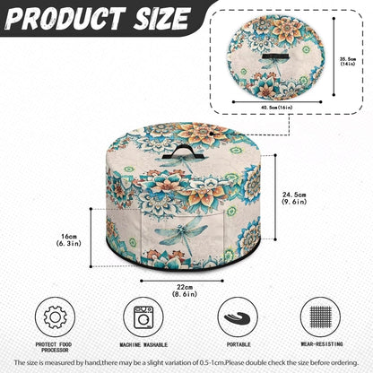 Mandala Dragonfly Slow Cooker Cover Compatible with 6-8 Quart Crock Pot, Washable Dustproof Appliance Cover