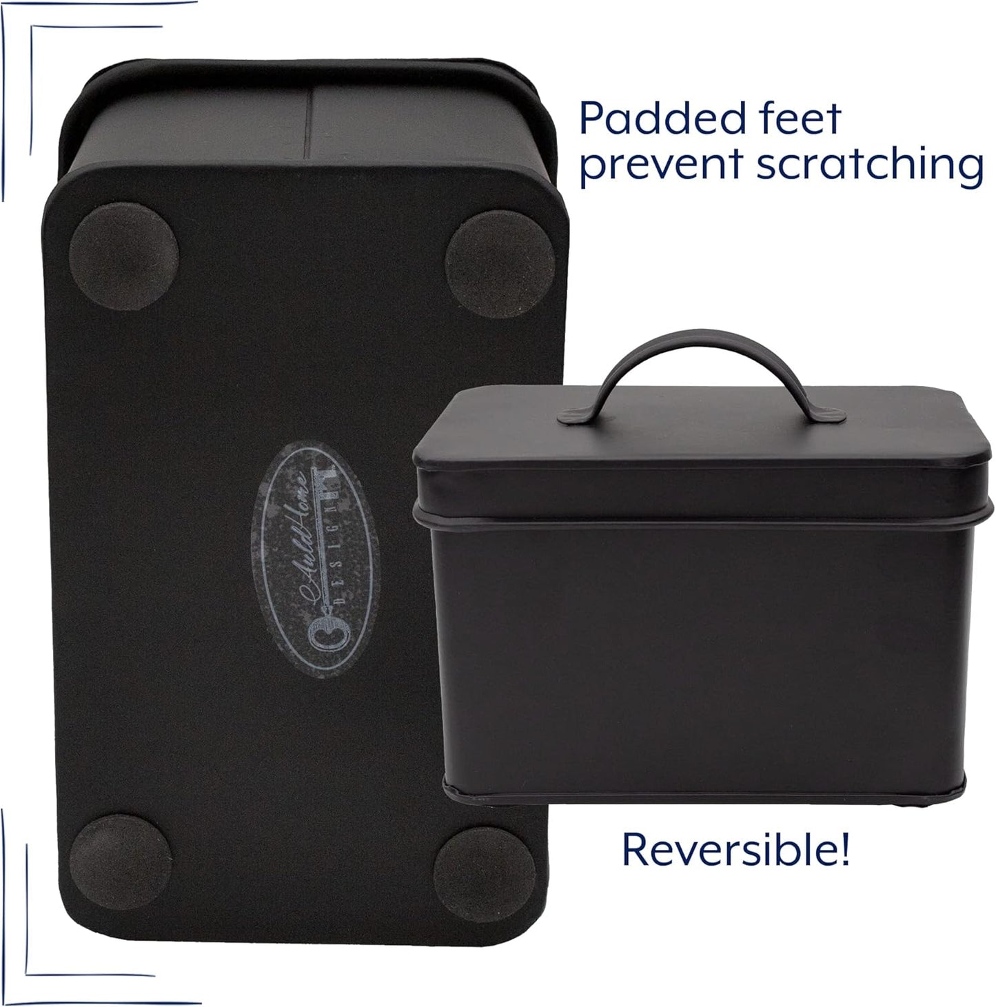 AuldHome Farmhouse Enamelware Recipe Box (Black) for 4 x 6 Inch Recipe Cards
