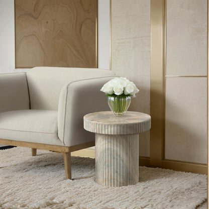 Meridian Furniture Legatto Travertine Indoor/Outdoor Concrete End Table