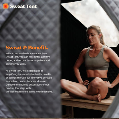 SweatTent Portable Outdoor Sauna (Large) – Tent Only, Accessories Sold Separately – Wood-Fired Compatible, Quick Assembly – High-Temp Recovery Sauna for 6 Adults – Backyard & Camping Use