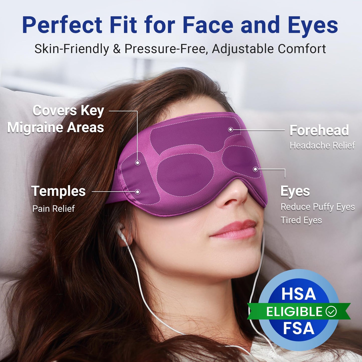 Coolig Eye Mask for Puffy Eyes: Fsa Eligible Items Hsa, Cold Compress for Migraines Headache After Surgery & Puffiness, Reusable Face Ice Pack Gel Sleep Mask for Dark Circles, Relaxing Gifts(Purple)