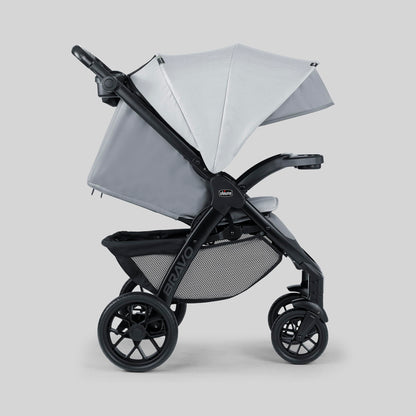 Chicco Bravo LE ClearTex 3-in-1 Trio Travel System, Bravo LE Quick-Fold Stroller with KeyFit Max ClearTex Infant Car Seat and Base, Atlas/Grey