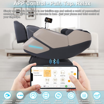 MassaMAX 2026 4D Massage Chair, Full Body Recliner with OTA Cloud Tech, Deep Yoga Stretch, 27 Auto Modes, 55" SL Track, APP & AI Voice Control, Auto Footrest, Zero Gravity, and Heating for Relaxation