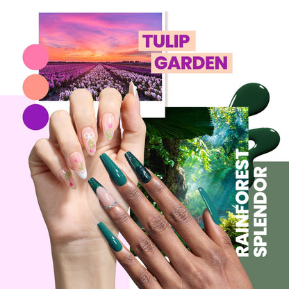 Beetles Gel Nail Polish Kit with U V Light -54 Pcs Gel Nail Kit Four Seasons Glow 32 Colors Set with Base Matte & Glossy Top Coat Soak Off Home DIY Manicure Nails Beginners Gifts for Women Teen Girls