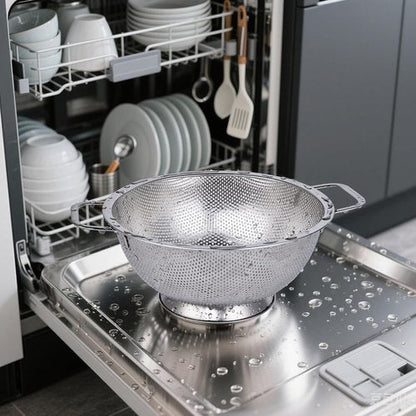Kaishun Stainless Steel Colander - 3-Quart Kitchen Strainer for Pasta, Fruits & Vegetables | Dishwasher Safe