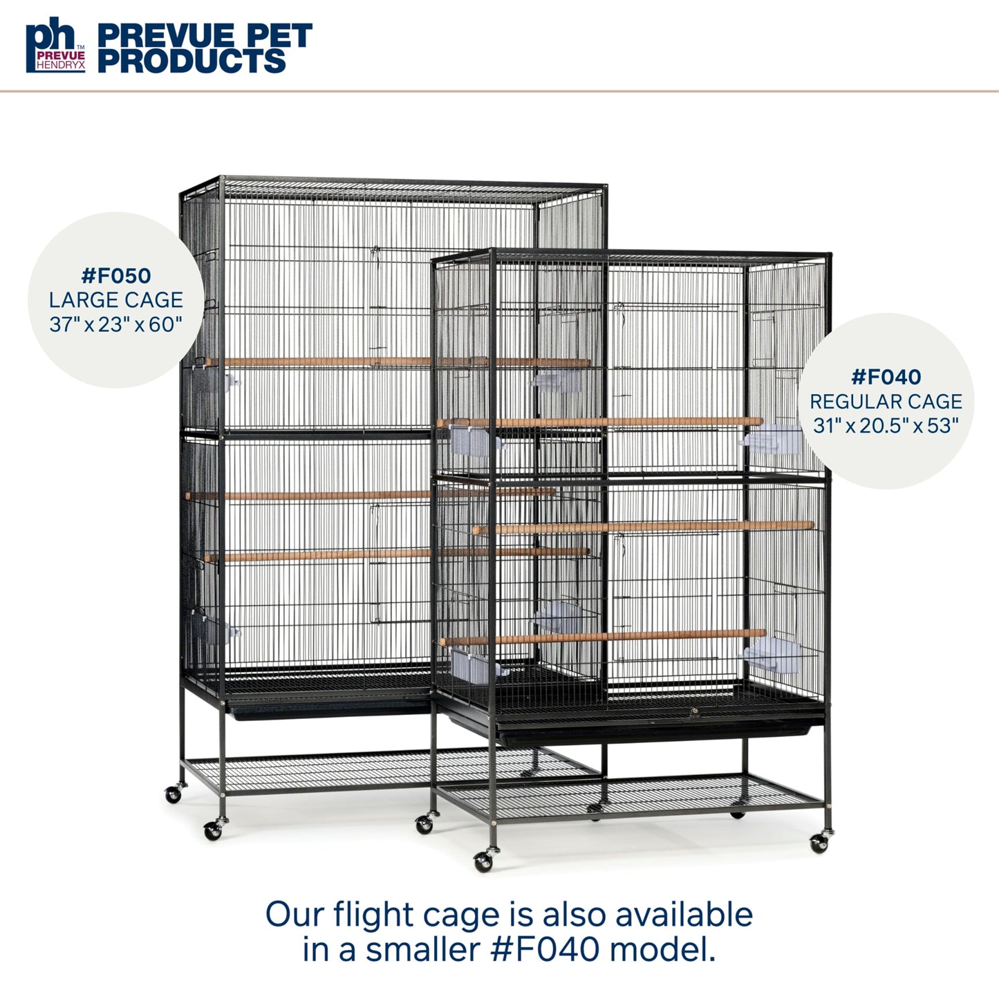Prevue Hendryx Pet Products Wrought Iron Flight Cage - Big Rolling Bird Cage for Parakeets, Cockatiels, Conures, Lovebirds, Canaries, Finches, Parrotlets, & Caiques, 5 Ft - X-Large, Hammertone Black