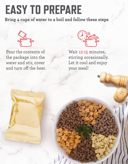 ReadyWise Emergency Food Supply - 88 Servings Meat & Rice Bucket, Freeze Dried Protein Meals, Camping Essentials, Bulk Rice & Survival Food, Disaster Prepping Supplies, up to 25 Year Shelf Life
