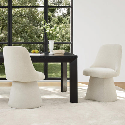 KISLOT Swivel Dining Chairs Set of 4, Upholstered Mid Century Modern Deskchair with High Back, Linen Fabric Kitchen Chairs for Dining Room, Bedroom, Dressing Room, Linen