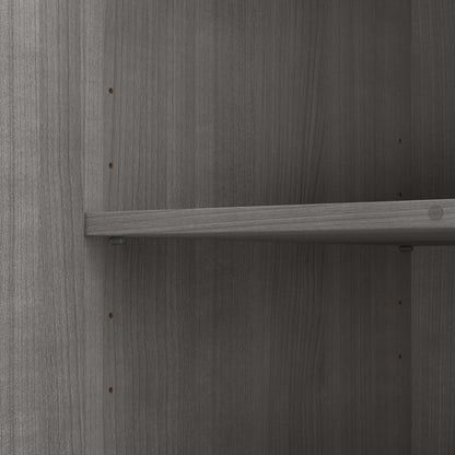 Bush Business Furniture Universal Narrow Linen Tower with Door and Shelves in Platinum Gray