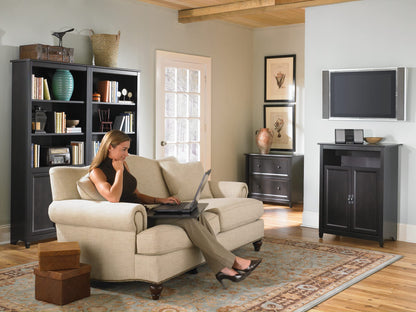 Sauder Edge Water 2 Drawer Lateral Filing Cabinet, Office File Cabinet, in Estate Black finish