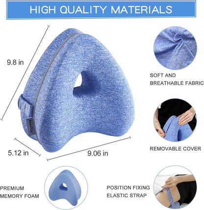 BEAUTRIP Leg Pillow, Ergonomic Memory Foam Knee Pillow with Strap for Side Sleepers, Washable Cover