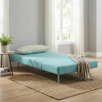 Cortesi Home Savion Convertible Accent Chair futon, Aqua Blue