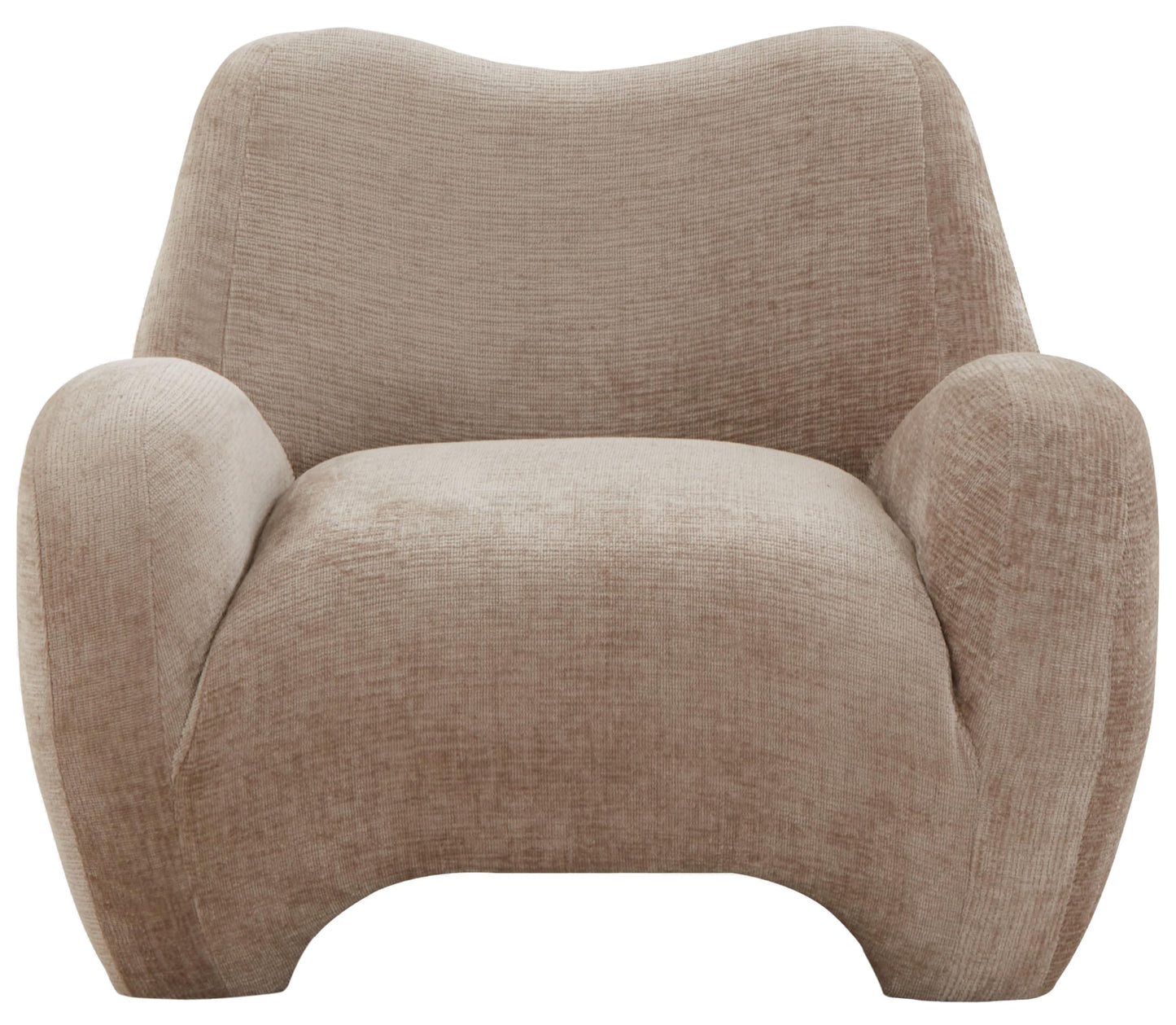 SAFAVIEH Couture Collection - Randal Light Brown Chenille Accent Chair, Modern Sculptural Lounge Seating, Fully Assembled (SFV4878A)