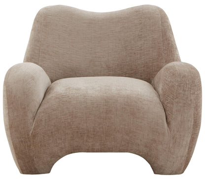 SAFAVIEH Couture Collection - Randal Light Brown Chenille Accent Chair, Modern Sculptural Lounge Seating, Fully Assembled (SFV4878A)