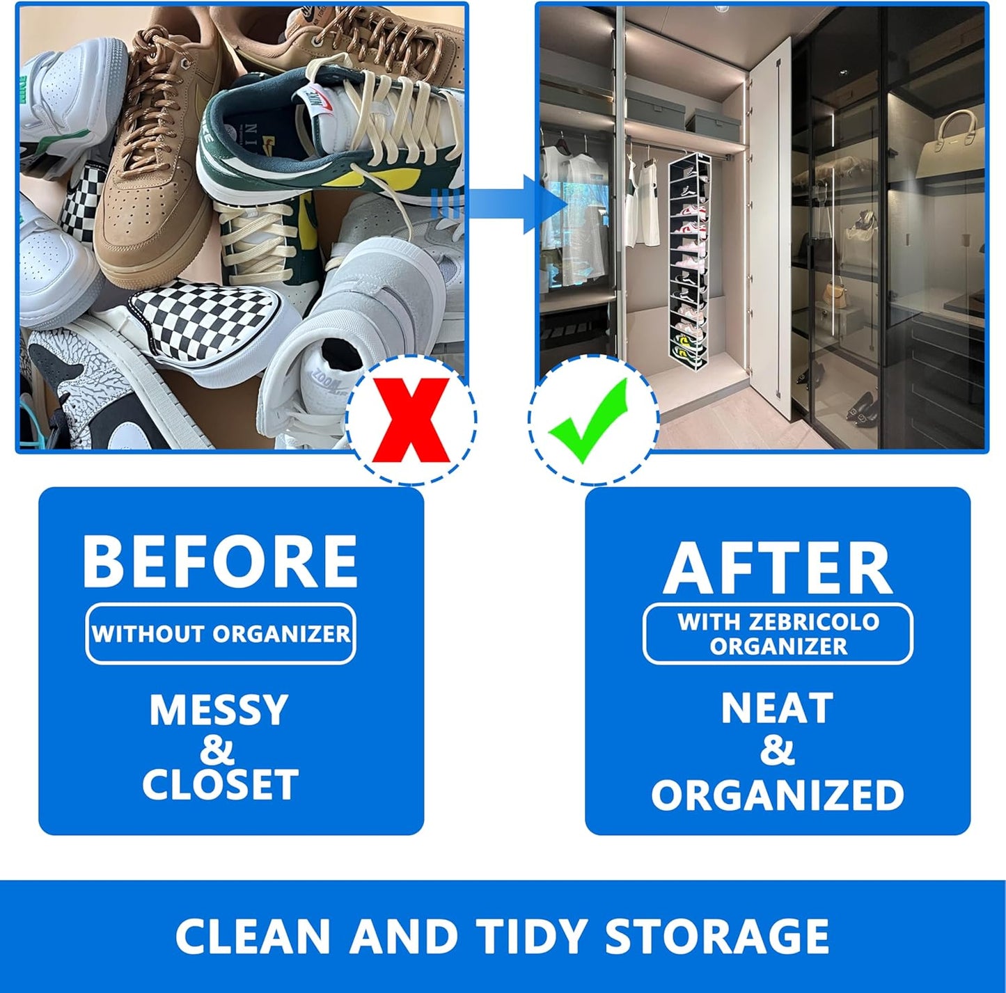12Section,shoe 45 Pounds,closet storage,closet hanging shoe organizer , organizer,Ample Storage Space,college dorm