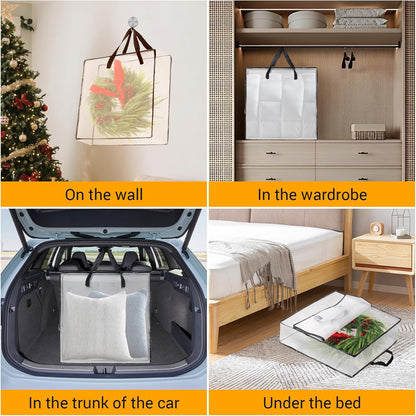 Skiennix Wreath Storage Bag - 26 Inch | 95L Container for Seasonal Decor & Bedding