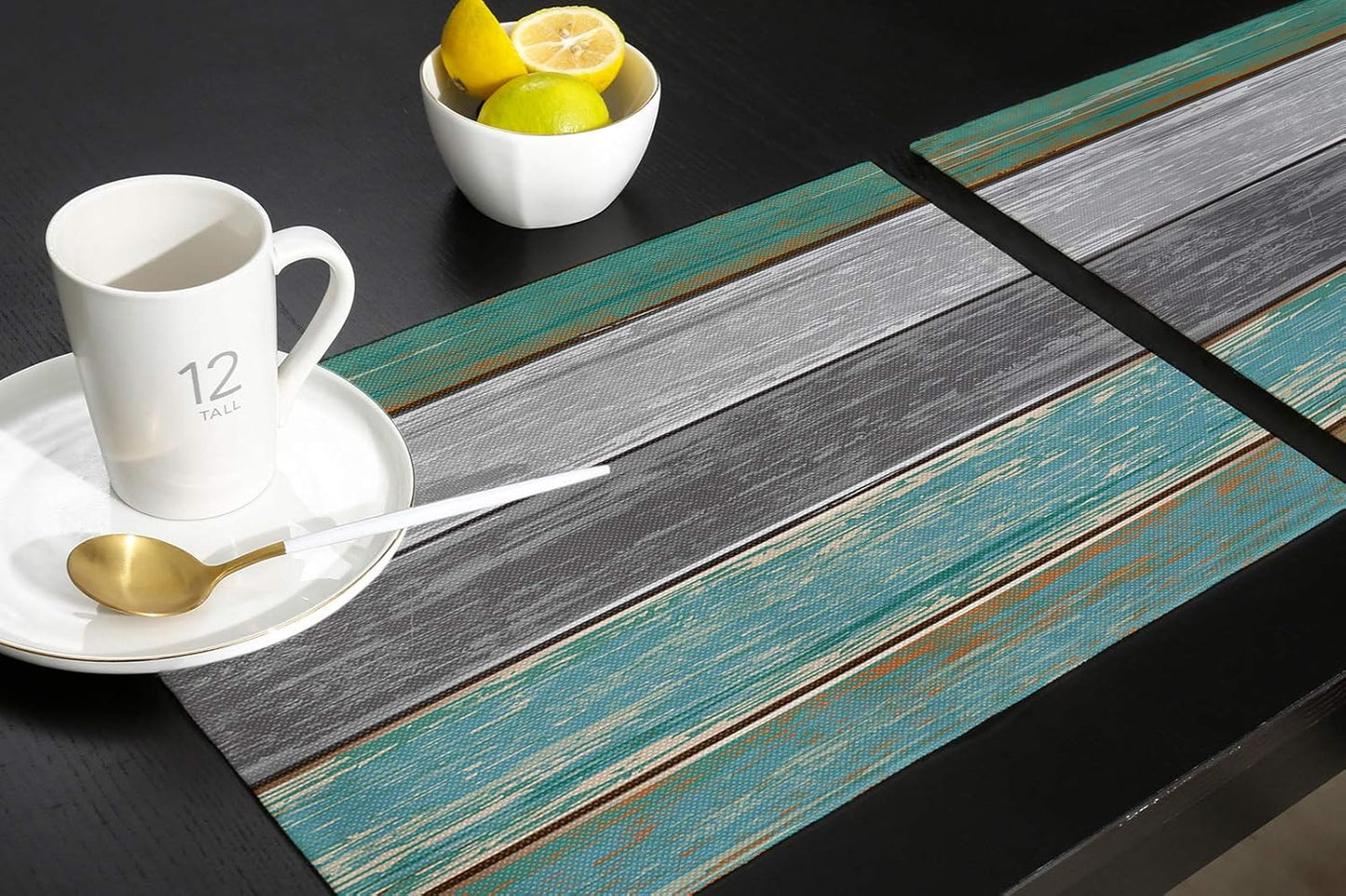 Vandarllin Placemats Set of 6, Retro Rustic Barn Wood Texture, Washable Stain Resistant Table Mats
