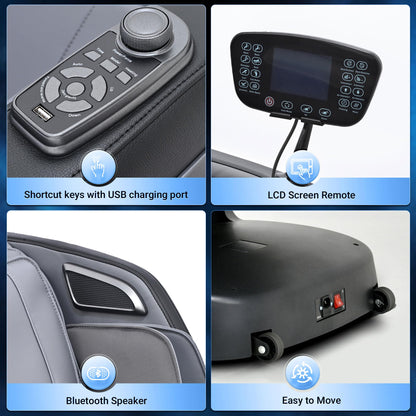 Mazzup Full Body Zero Gravity Shiatsu Massage Chair with Fully Assembled, LCD Screen, Shortcut Keys, USB Charging Port, Heat, for Loved Ones, Parents, Black